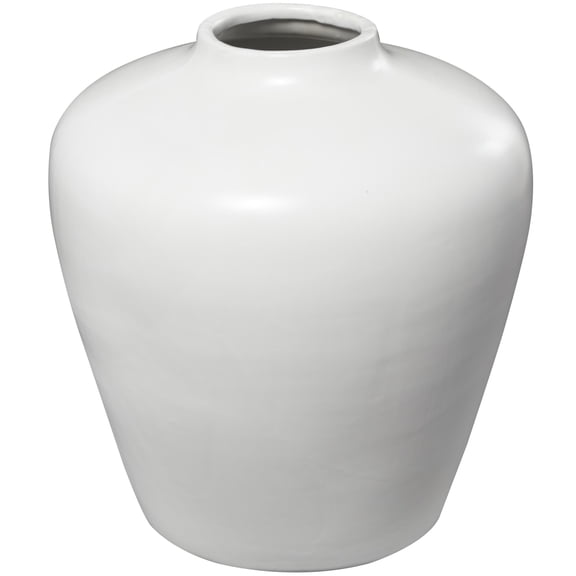 DecMode 14" Matte White Ceramic Vase