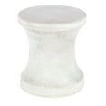thumbnail image 1 of DecMode 14" x 16" White Fiberclay Ceramic Distressed Hourglass Outdoor Accent Table, 1-Piece, 1 of 15