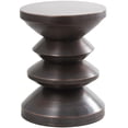 thumbnail image 1 of DecMode 14" x 18" Copper Metal Art Deco Inspired Geometric Accent Table, 1-Piece, 1 of 7
