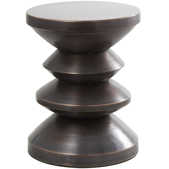 DecMode 14" x 18" Copper Metal Art Deco Inspired Geometric Accent Table, 1-Piece
