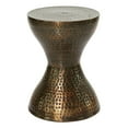 thumbnail image 1 of DecMode Bronze Metal Handmade Hammered Hourglass Side End Accent Table, 14" x 14" x 19", 1 of 14