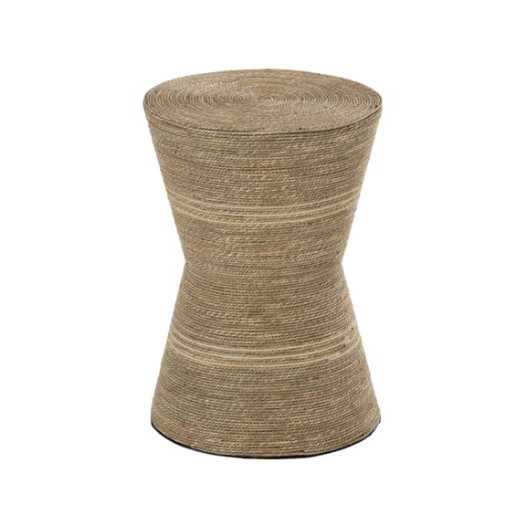 DecMode 14" x 20" Brown Seagrass Handmade Woven Accent Table with Hourglass Shape, 1-Piece
