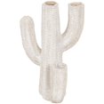 thumbnail image 1 of DecMode 14" x 21" Tall Textured Cream Resin Cactus Planter, 1 of 9