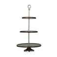 thumbnail image 1 of DecMode 14" x 25" Dark Brown Mango Wood  Tiered Server with Aluminum Bases, 1-Piece, 1 of 7