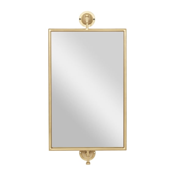 DecMode 14" x 28" Gold Dimensional Adjustable Wall Mirror