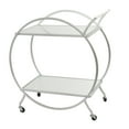 thumbnail image 1 of DecMode 14" x 30" Silver Metal Rolling 2 Mirrored Shelves Bar Cart with Wheels and Handle, 1-Piece, 1 of 7