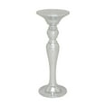 thumbnail image 1 of DecMode 14" x 36" Silver Glass Mosaic Mirrored Turned Floor Pedestal Table, 1-Piece, 1 of 12