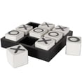 thumbnail image 1 of DecMode 14" x 4" Black Wooden Tic Tac Toe Game Set with White Block Pieces, 1-Piece, 1 of 14