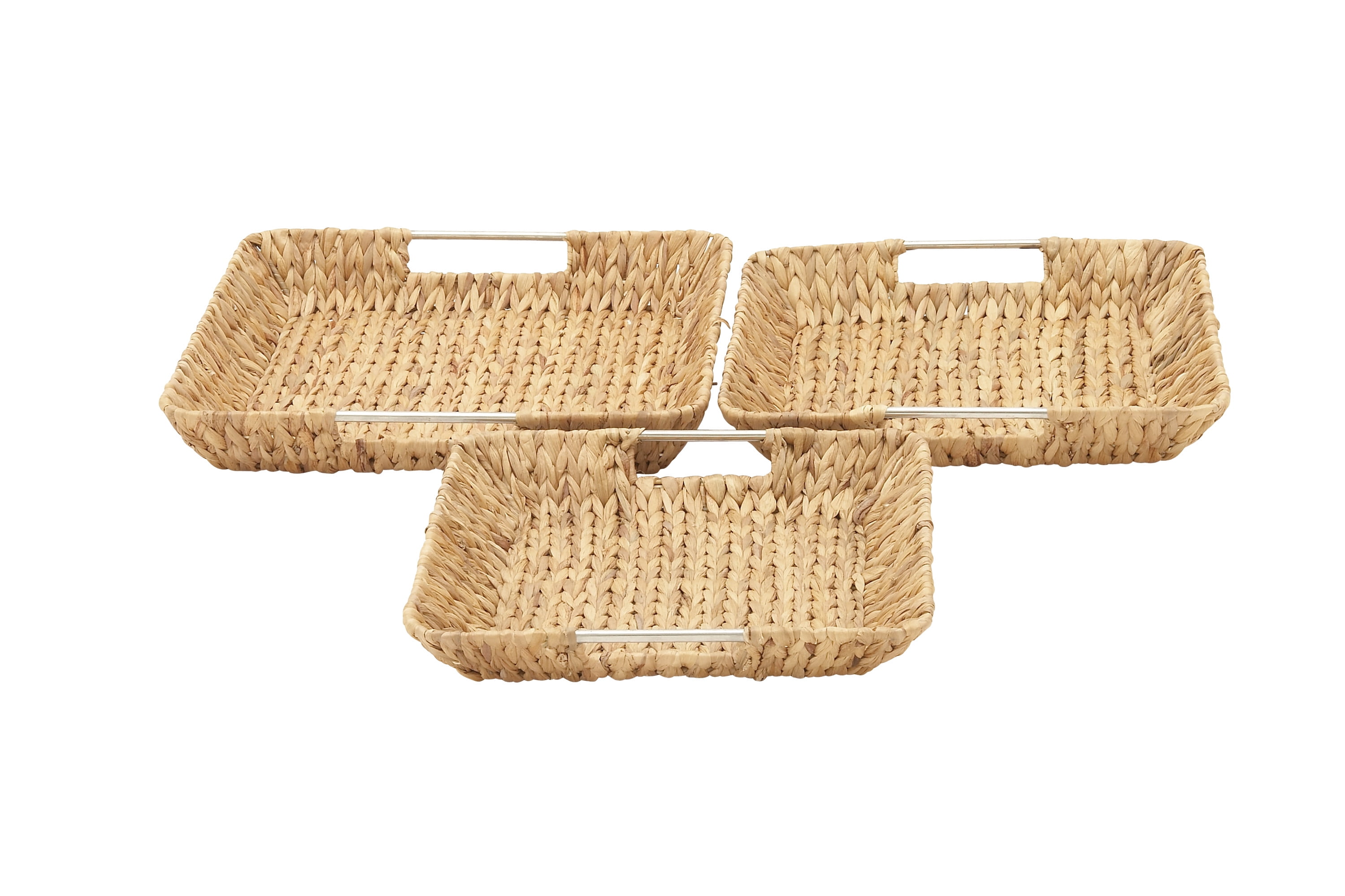 Contemporary Seagrass Rectangular Storage Tray Set of 3