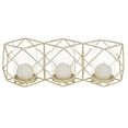 thumbnail image 1 of DecMode 15.25"W, 5.5"H Metal Modern Candle Holder, Gold, 1 - Piece, 1 of 9