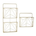 thumbnail image 1 of DecMode 15", 30"H 3-Tier Gold Geometric Wall Shelf (2 Count), 1 of 8