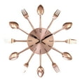 thumbnail image 1 of DecMode 15" Copper Metal Starburst Utensil Wall Clock, 1 of 8