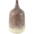 thumbnail image 1 of DecMode 15" Distressed Textured Copper Metal Vase with Cream Base, 1 of 8