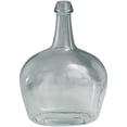 thumbnail image 1 of DecMode 15" Handmade Wide Spanish Bottle Neck Teal Recycled Glass Vase, 1 of 11