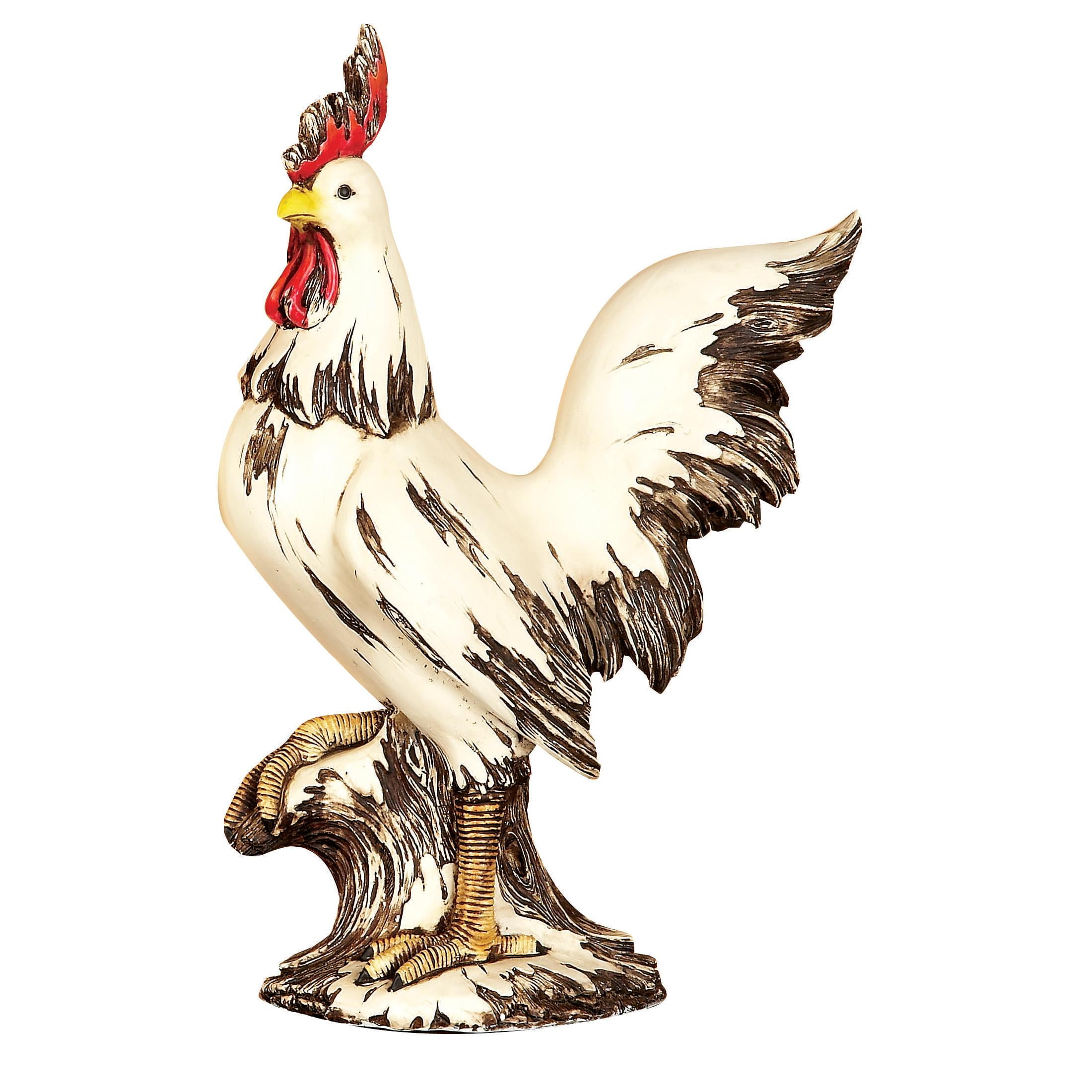 DecMode 15" Indoor Outdoor Rooster Garden Sculpture