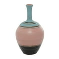 thumbnail image 1 of DecMode 15" Pink Ceramic Vase with Blue Tops, 1 of 9