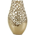 thumbnail image 1 of DecMode 15" Rounded Gold Aluminum Metal Vase with Freeform Open Lattice Work, 1 of 10