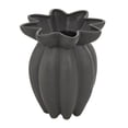 thumbnail image 1 of DecMode 15" Speckle Textured Black Ceramic Vase with Tulip Style Opening, 1 of 10
