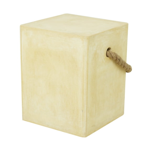 DecMode 15"W, 18"H Fiber clay Contemporary Outdoor Accent Table, Yellow, 1-Piece