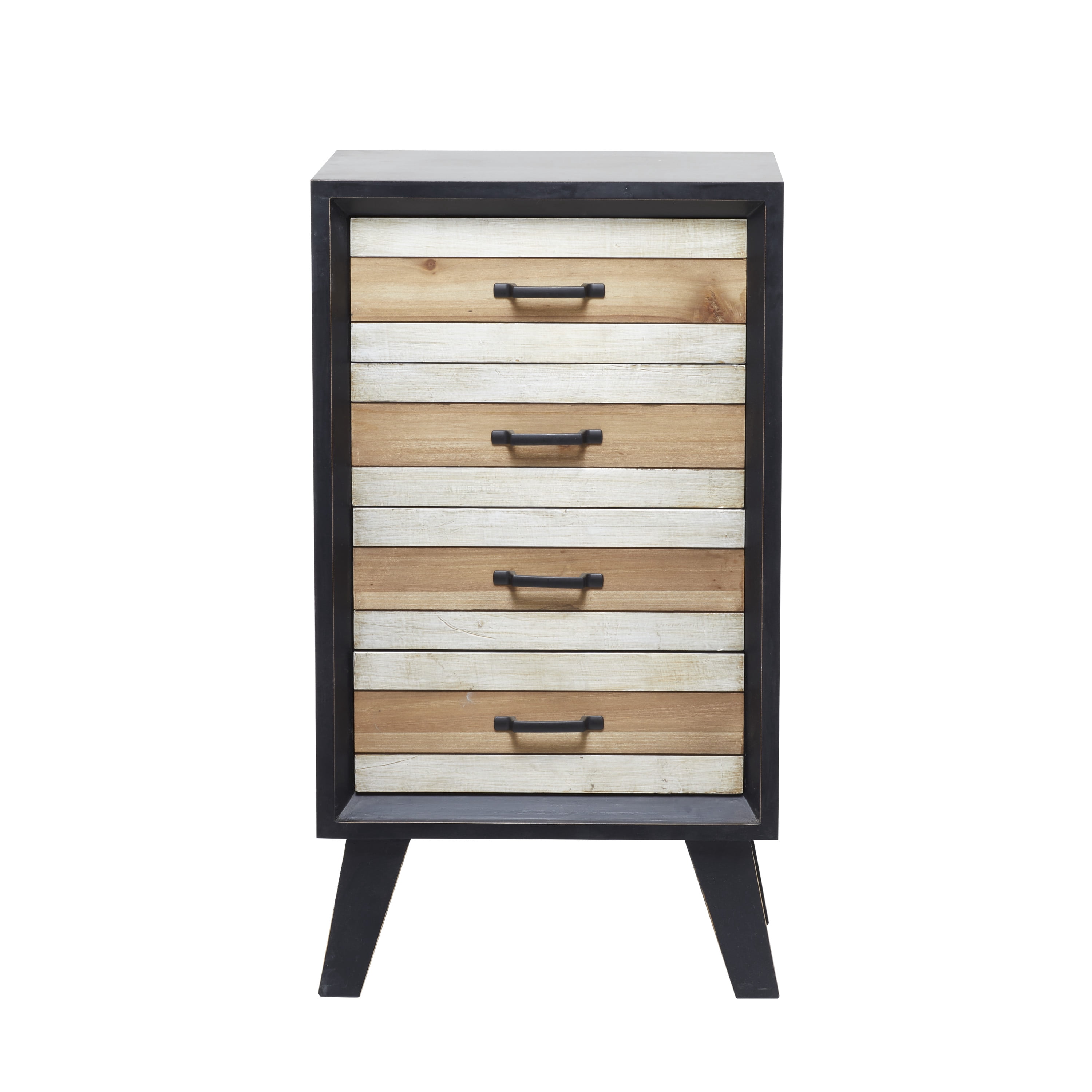 DecMode 15"W, 34"H Wood Modern Cabinet, Black, 1-Piece