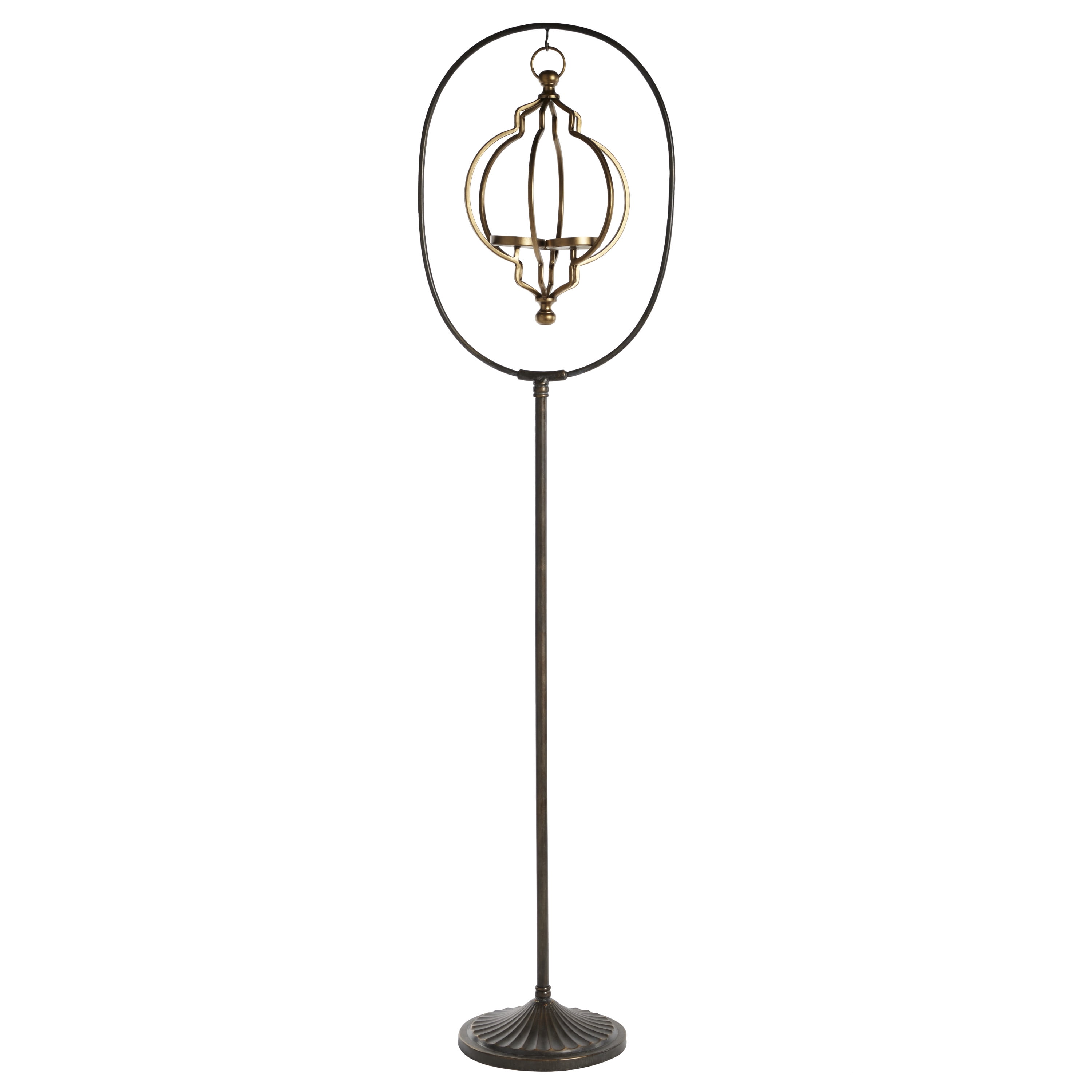 DecMode 15"W, 60"H Eclectic Metal Lantern, Black, 1 - Piece