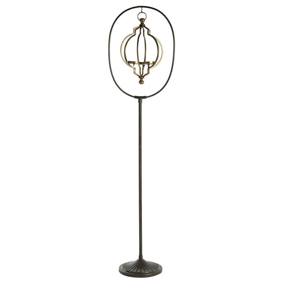 DecMode 15"W, 60"H Eclectic Metal Lantern, Black, 1 - Piece
