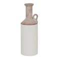 thumbnail image 1 of DecMode 15" White Ceramic Vase with Pink Accents, 1 of 7