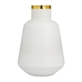 thumbnail image 1 of DecMode 15" White Glass Vase with Gold Rim, 1 of 9