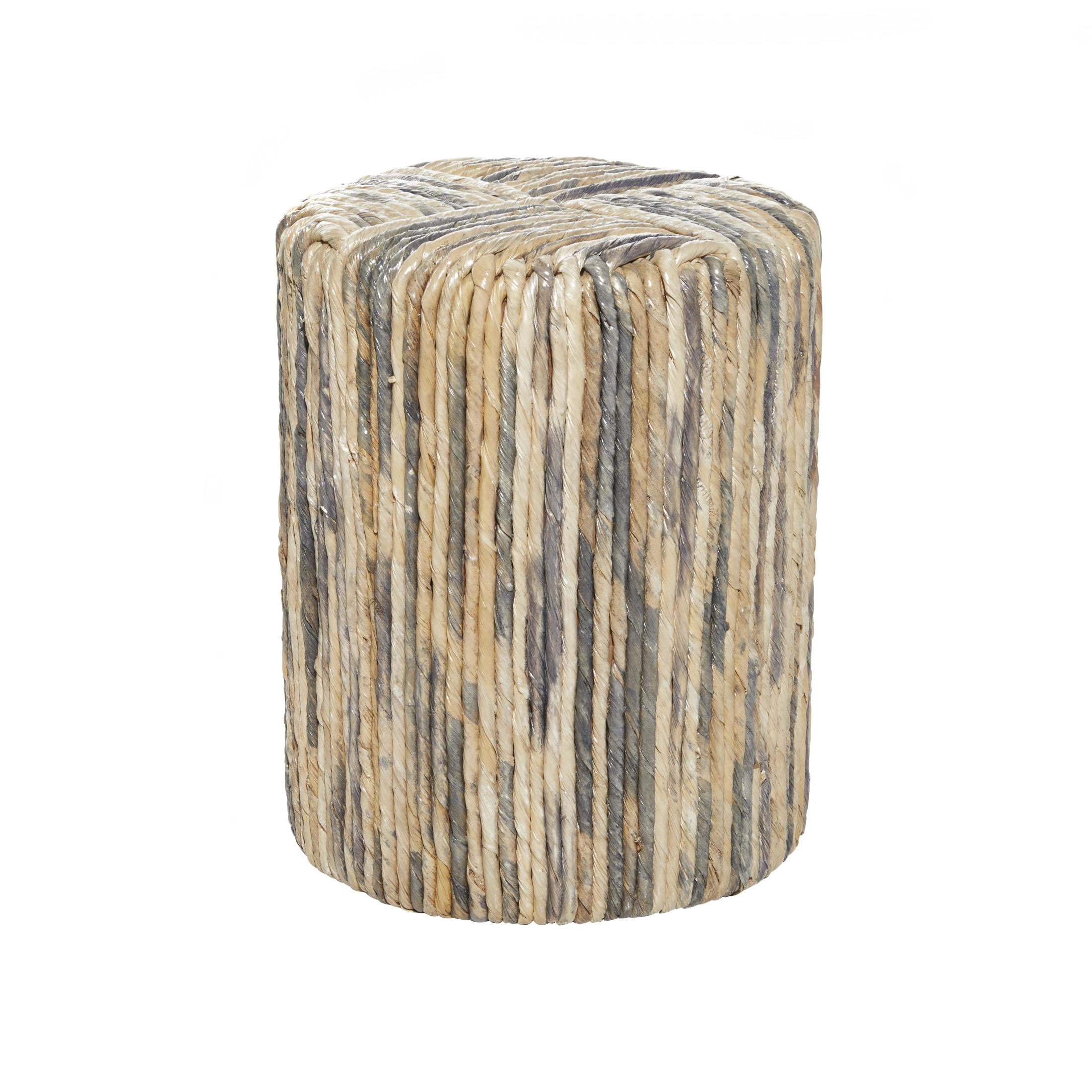 DecMode 15" x 18" Multi Colored Banana Leaf Woven Accent Table, 1-Piece