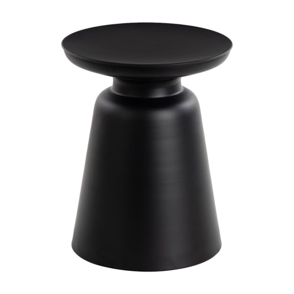 DecMode 15" x 19" Black Metal Accent Table with Bell Shaped Base, 1-Piece