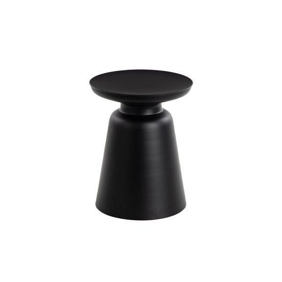 DecMode 15" x 19" Black Metal Accent Table with Bell Shaped Base, 1-Piece