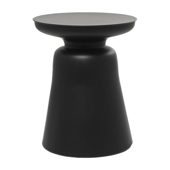 DecMode 15" x 19" Black Metal Accent Table with Bell Shaped Base, 1-Piece