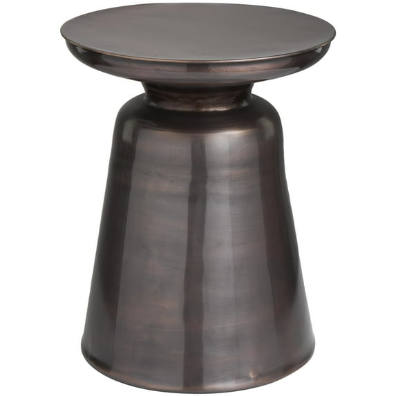 DecMode 15" x 19" Copper Metal Accent Table with Bell Shaped Base, 1-Piece