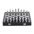thumbnail image 1 of DecMode 15" x 2" Black Aluminum Metal Chess Game Set with Storage Compartment, 1-Piece, 1 of 14