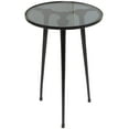 thumbnail image 1 of DecMode 15" x 22" Black Aluminum Tripod Legs Accent Table with Shaded Glass Top, 1-Piece, 1 of 7