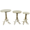 thumbnail image 1 of DecMode 15" x 22" Gold Aluminum Metal Tree Accent Table with Textured Tree Branch Legs, 3-Pieces, 1 of 9