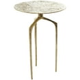 thumbnail image 1 of DecMode 15" x 22" Gold Aluminum Metal Slim Textured Geometric Accent Table, 1-Piece, 1 of 11