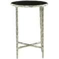 thumbnail image 1 of DecMode 15" x 22" Silver Aluminum Accent Table with Shaded Glass Top, 1-Piece, 1 of 7