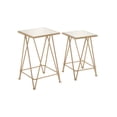 thumbnail image 1 of DecMode 13" x 22" Gold Metal Square Geometric Accent Table with Mirrored Glass Top, 2-Pieces, 1 of 14