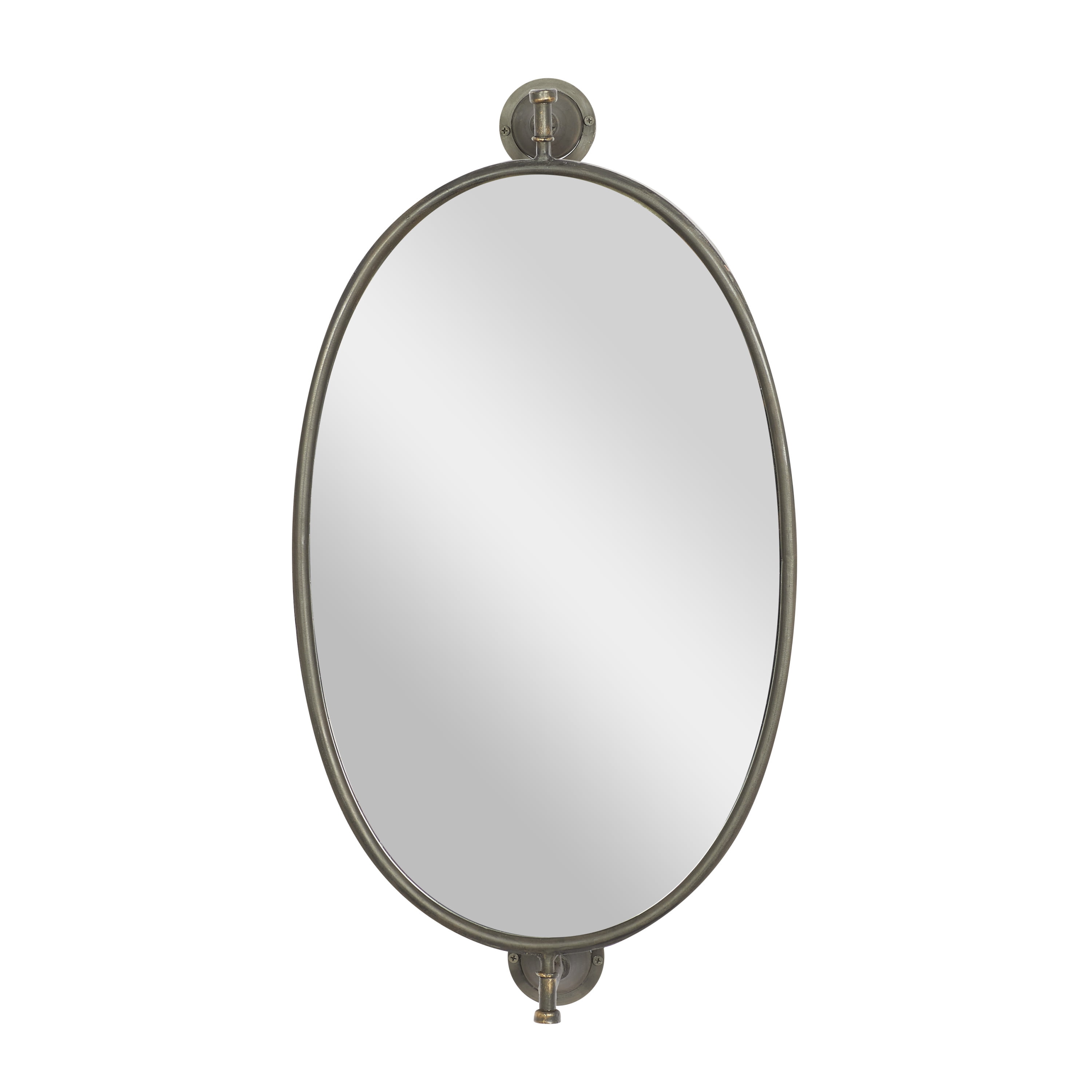 Bronze Oval Full Length Wood Wall Mirror, 15" x 28.6"