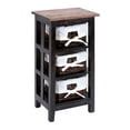 thumbnail image 1 of DecMode 15" x 29" Dark Brown Wood 3 Baskets Storage Unit, 1-Piece, 1 of 13