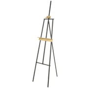 DecMode 15" x 69" Black Metal Painter's Inspired Floor 4 Tier Easel with Gold Accents, 1-Piece