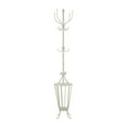 thumbnail image 1 of DecMode 15" x 72" White Metal Scroll Vintage Style 12 Hook Coat Rack with Umbrella Storage Base, 1-Piece, 1 of 13