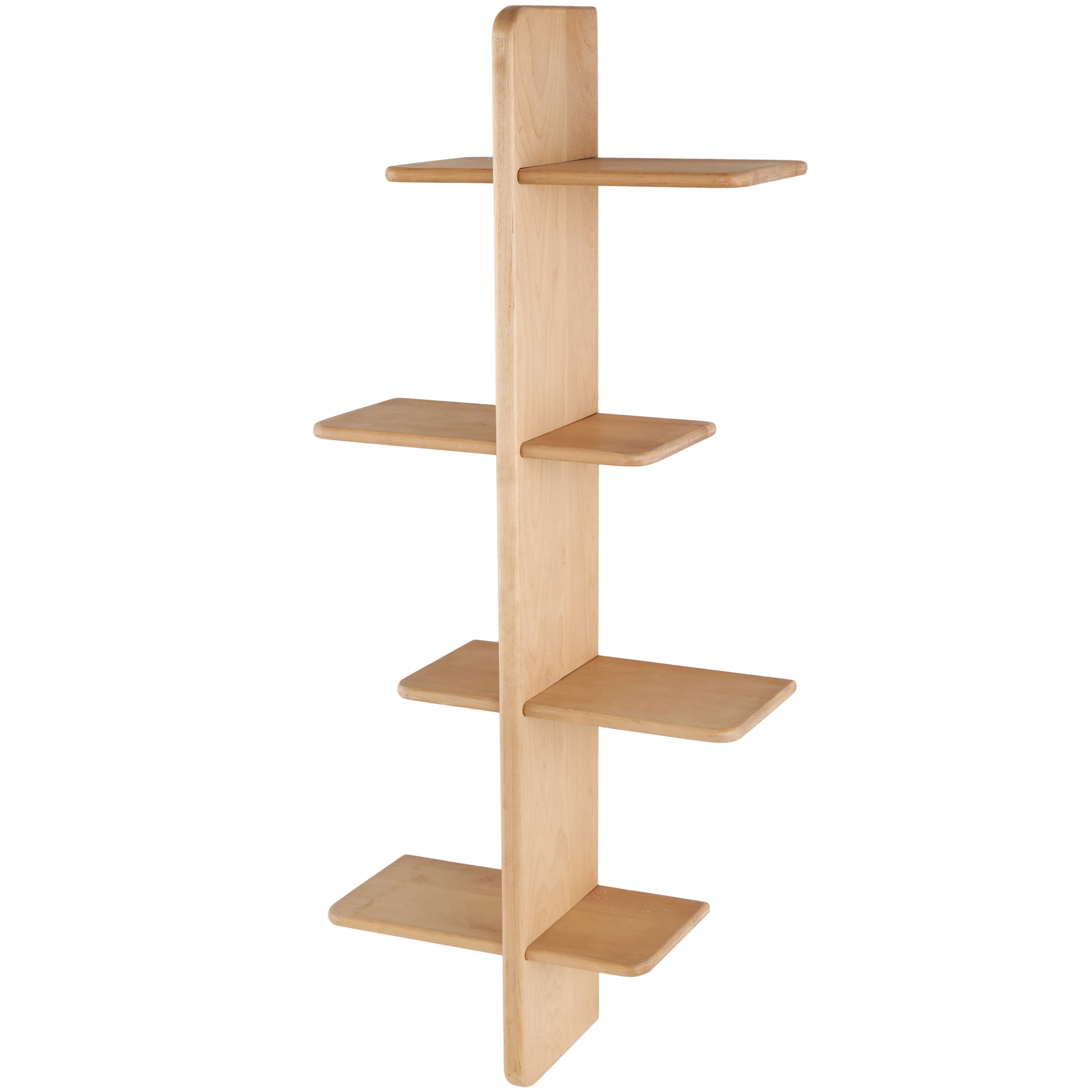 DecMode 15" x 8" Handmade 8-Tier Light Brown Wall Shelf