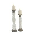 thumbnail image 1 of DecMode 16", 20"H Country Candlestick, White, 2 - Pieces, 1 of 6
