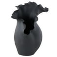 thumbnail image 1 of DecMode 16" Abstract Floral Inspired Black Ceramic Vase with Wavy Folded Rim, 1 of 14