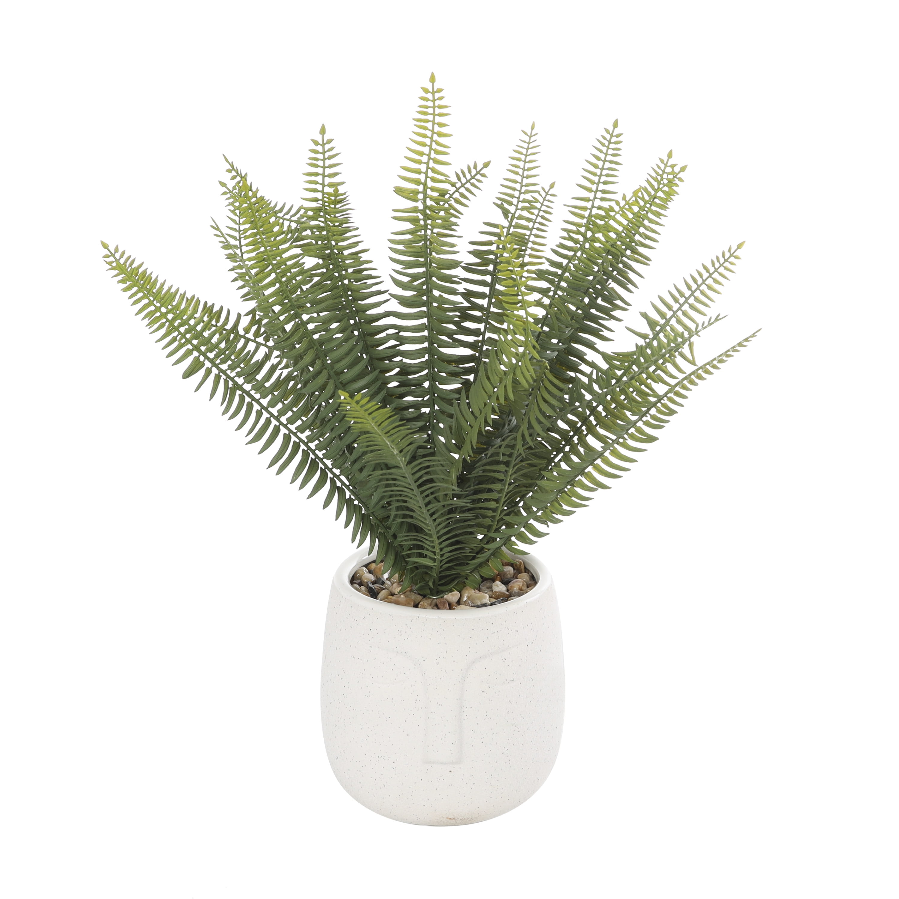 DecMode 16" Artificial Plant in White Ceramic Pot