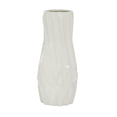 thumbnail image 1 of DecMode 16" Geometric White Ceramic Vase, 1 of 7