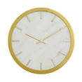 thumbnail image 1 of DecMode 16" Gold Marble Wall Clock with White Face, 1 of 7