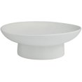 thumbnail image 1 of DecMode 16" Round Wide White Ceramic Decorative Bowl with Elevated Base, 1 of 13